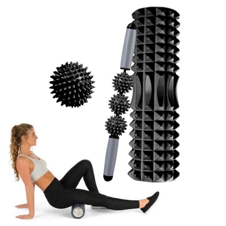 3 in 1 Eva Foam Roller Hollow Muscle Relaxation Roller Yoga Column Set, Length:  45cm (Black Crescent) - Massage & Relaxation by PMC Jewellery | Online Shopping South Africa | PMC Jewellery