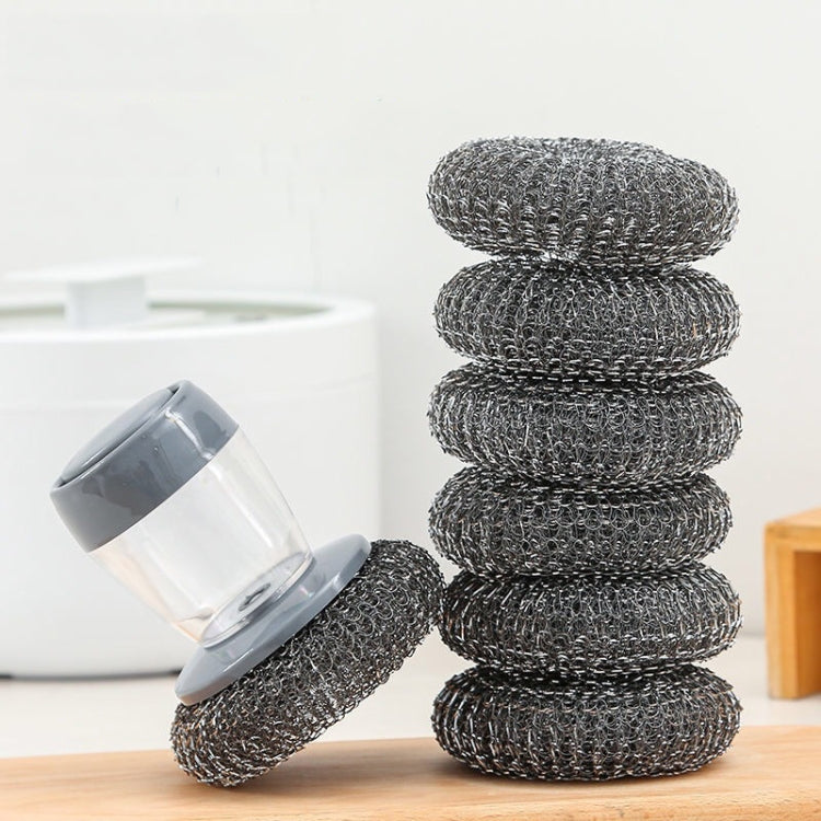 Multifunctional Push-Type Cleaning Brush Kitchen Detergent Automatic Liquid Addition Dishwashing Brush(Steel Ball Pot Brush) - Cleaning Tools by PMc TechLife | Online Shopping South Africa | PMc TechLife | Buy Now Pay Later Mobicred