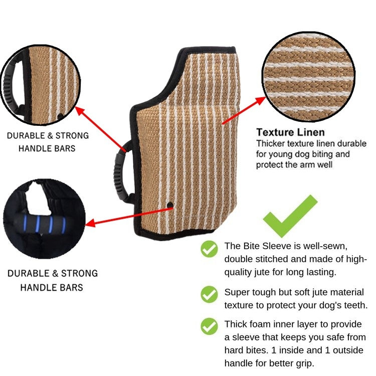 Dog Training Black-Edged Rough-Grained Jute Fluttering Sleeves Protector - Training Aids by PMC TechLife | Online Shopping South Africa | PMC TechLife | Buy Now Pay Later Mobicred