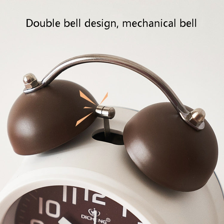 6016 Simple Bell Small Alarm Clock Students Learning Bedside Clock With Night Light(Coffee Color) - Alarm Clocks by PMc TechLife | Online Shopping South Africa | PMc TechLife | Buy Now Pay Later Mobicred