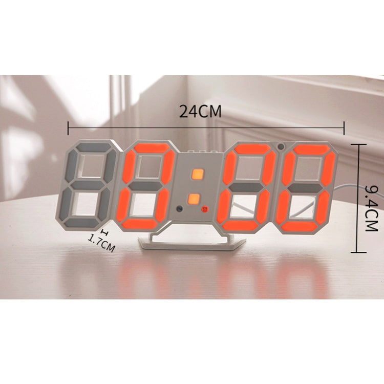 6609 3D Stereo LED Alarm Clock Living Room 3D Wall Clock, Colour: White - Alarm Clocks by PMC Jewellery | Online Shopping South Africa | PMC Jewellery