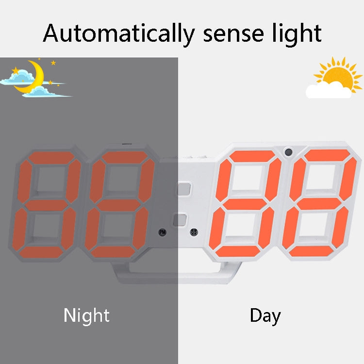 6609 3D Stereo LED Alarm Clock Living Room 3D Wall Clock, Colour: Green - Alarm Clocks by PMc TechLife | Online Shopping South Africa | PMc TechLife | Buy Now Pay Later Mobicred