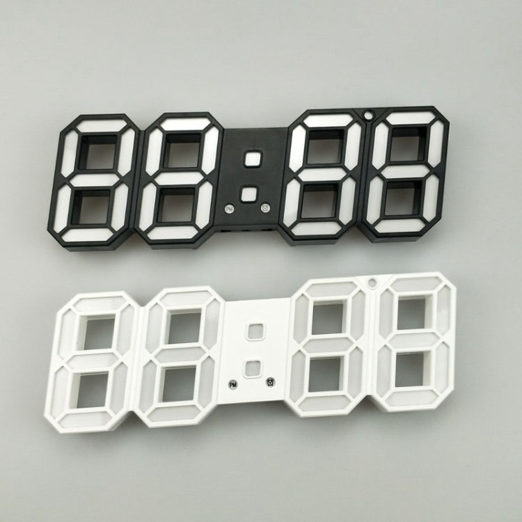 6609 3D Stereo LED Alarm Clock Living Room 3D Wall Clock, Colour: Black Frame Blue Light - Alarm Clocks by PMc TechLife | Online Shopping South Africa | PMc TechLife | Buy Now Pay Later Mobicred