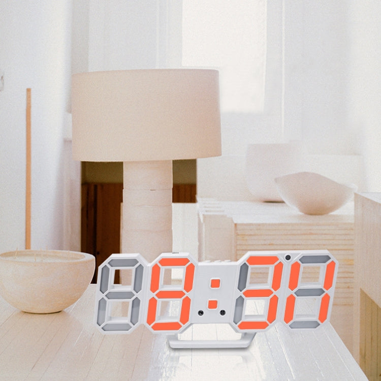 6609 3D Stereo LED Alarm Clock Living Room 3D Wall Clock, Colour: Black Frame Blue Light - Alarm Clocks by PMc TechLife | Online Shopping South Africa | PMc TechLife | Buy Now Pay Later Mobicred