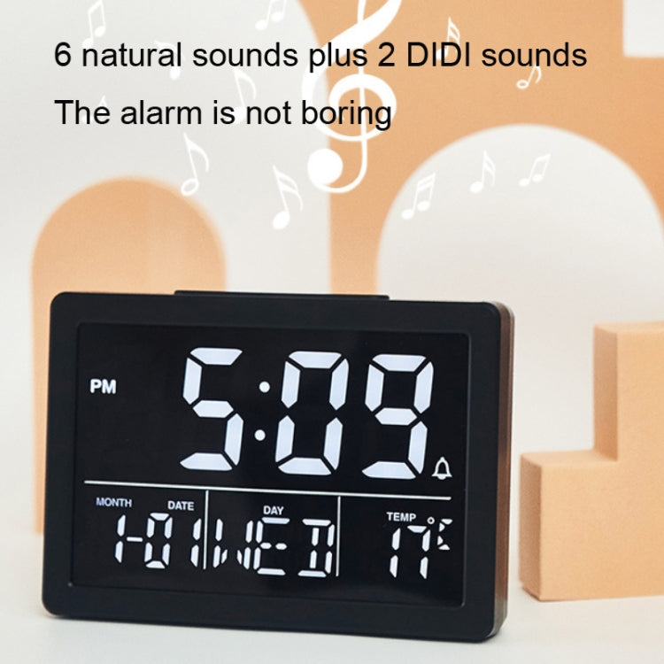 Large Screen LED Clock Bedside Multifunctional Electronic Alarm Clock(White Shell White Light) - Alarm Clocks by PMc TechLife | Online Shopping South Africa | PMc TechLife | Buy Now Pay Later Mobicred