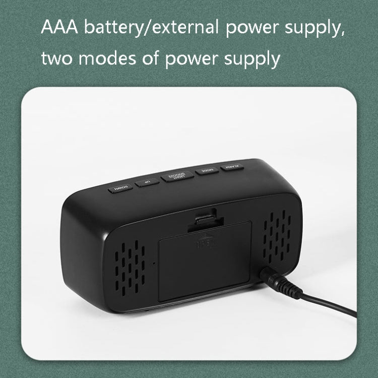 Mirror Bedside Alarm Clock Battery Plug-In Dual-Purpose LED Clock, Colour: Rectangle Black Shell (Black Surface Red light) - Alarm Clocks by PMc TechLife | Online Shopping South Africa | PMc TechLife | Buy Now Pay Later Mobicred