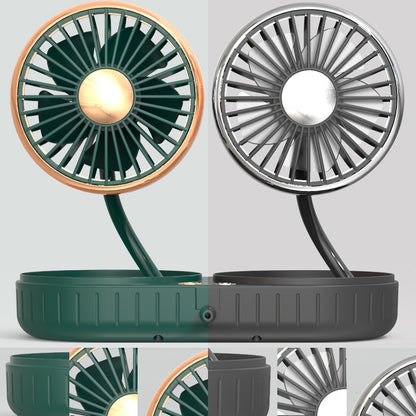 F303 Car USB Fan Car Shake Head Fan(Double Head Gold) - Heating & Fans by PMC Jewellery | Online Shopping South Africa | PMC Jewellery | Buy Now Pay Later Mobicred