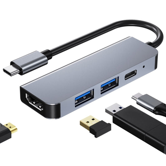 BYL-2011 4 In 1 USB-C / Type-C To 4K HDMI + USB 3.0 + USB 2.0 + PD USB-C / Type-C Charging Ports Multifunctional HUB Docking Station - USB HUB by PMC Jewellery | Online Shopping South Africa | PMC Jewellery | Buy Now Pay Later Mobicred