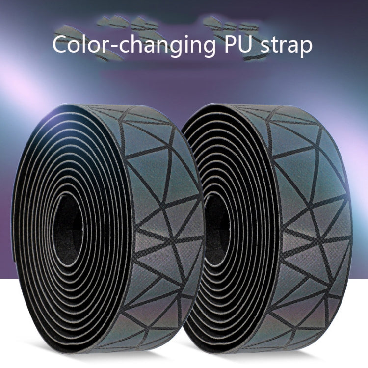 WEST BIKING Bicycle Volorful Handlebar Straps Shock Absorption PU Non-Slip Handlebar Wrap Riding Equipment(Reflective Shadow) - Bicycle Grips by WEST BIKING | Online Shopping South Africa | PMc TechLife | Buy Now Pay Later Mobicred