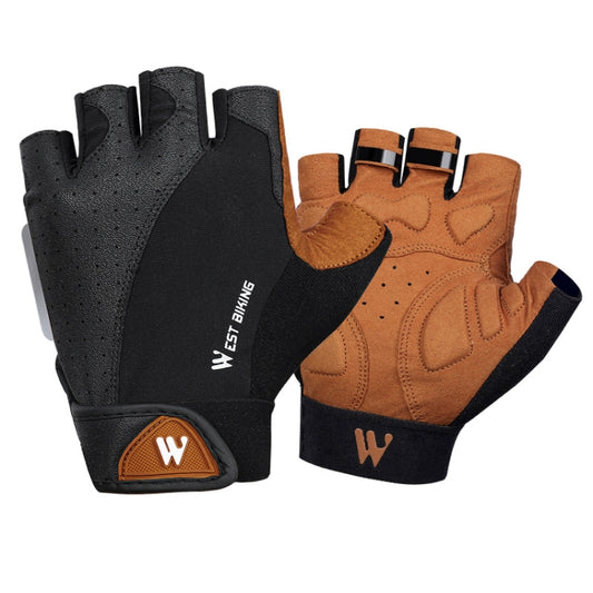 WEST BIKING YP0211196 Half-Finger Shock-Absorbing Anti-Skid Motorcycle Bike Gloves Riding Equipment, Size: S(Black Yellow) - Cycling Gloves by WEST BIKING | Online Shopping South Africa | PMC Jewellery | Buy Now Pay Later Mobicred