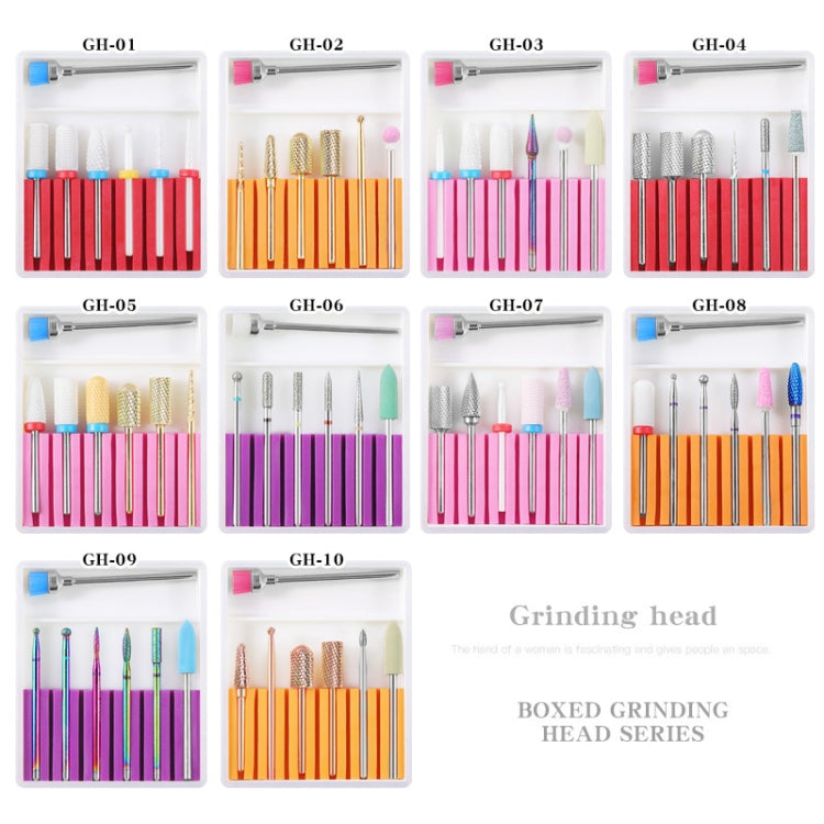 Nail Art Ceramic Tungsten Steel Alloy Grinding Heads Set Grinder Polishing Tool, Color Classification: GH-01 - Grinding Tools & Accessories by PMC Jewellery | Online Shopping South Africa | PMC Jewellery | Buy Now Pay Later Mobicred