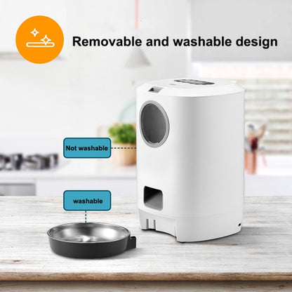 4.5L Smart Pet Cat Dog Bowl Food Automatic Dispenser Feeder  With Timer Auto Electronic Feeder With Metal Food Tray, Specification: US Plug - Food Bowls by PMC Jewellery | Online Shopping South Africa | PMC Jewellery