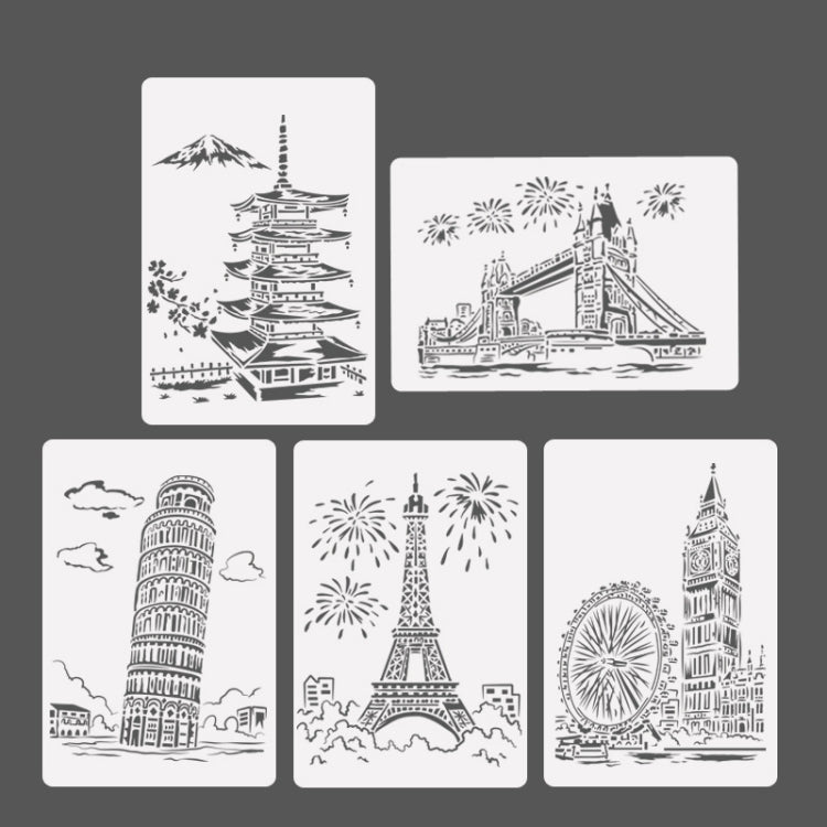 8 Five-storied Pagoda Construction Series Painting Template Theme City A4 Label Template - Art Supplies by PMC TechLife | Online Shopping South Africa | PMC TechLife | Buy Now Pay Later Mobicred