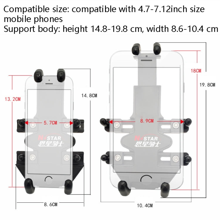 N-STAR Motorcycle Bicycle Composite Version Of Mobile Phone Bracket Multifunctional Accessories Lightweight Riding Equipment(L-shaped Ball Head) - Holders by N-STAR | Online Shopping South Africa | PMC Jewellery | Buy Now Pay Later Mobicred