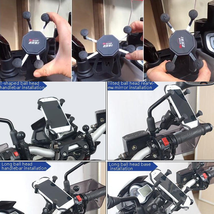 N-STAR N002 Motorcycle Bicycle Mobile Phone Bracket Riding Equipment(Small Long Ball Head) - free shipping - PMC TechLife - Order now!