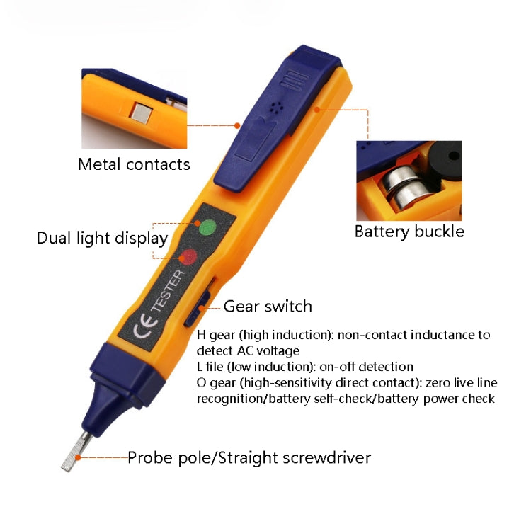 Non-Contact Smart Sound And Light Sensing Measuring Electric Pen - Voltage Detector by PMc TechLife | Online Shopping South Africa | PMc TechLife | Buy Now Pay Later Mobicred