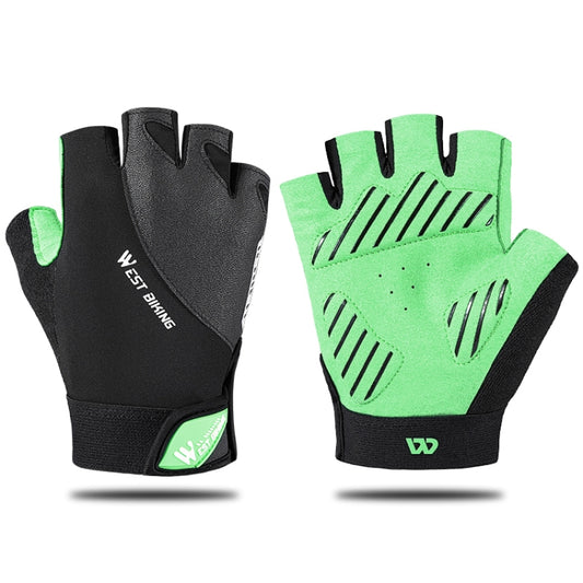 WEST BIKING YP0211210 Mountain Cycling Gloves Half Finger Breathable Anti-Slip Gloves Riding Equipment, Size: M(Light Green) - Cycling Gloves by WEST BIKING | Online Shopping South Africa | PMC Jewellery | Buy Now Pay Later Mobicred