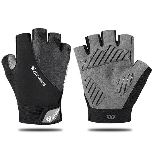 WEST BIKING YP0211210 Mountain Cycling Gloves Half Finger Breathable Anti-Slip Gloves Riding Equipment, Size: XL(Dark Grey) - Cycling Gloves by WEST BIKING | Online Shopping South Africa | PMC Jewellery | Buy Now Pay Later Mobicred