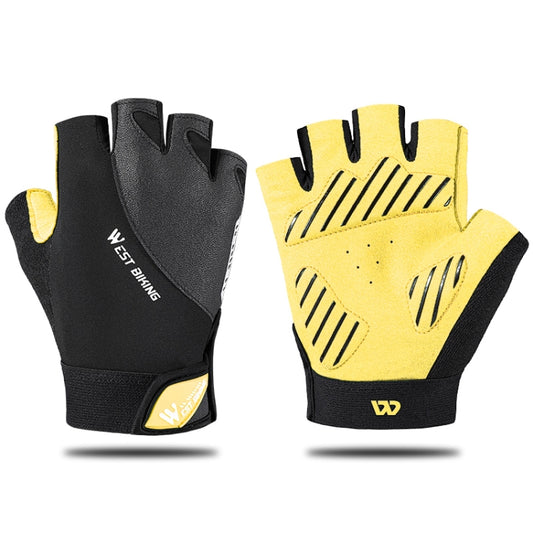 WEST BIKING YP0211210 Mountain Cycling Gloves Half Finger Breathable Anti-Slip Gloves Riding Equipment, Size: XL(Black Yellow) - Cycling Gloves by WEST BIKING | Online Shopping South Africa | PMC Jewellery | Buy Now Pay Later Mobicred