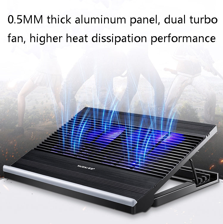 NUOXI T10 Laptop Radiator Multi-File Adjustment Aluminum Alloy Bracket(Black) - Cooling Pads by NUOXI | Online Shopping South Africa | PMC Jewellery | Buy Now Pay Later Mobicred