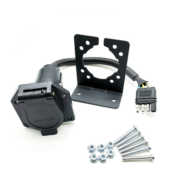 VS170U-L 4P Flat Plug To Turn 7P Trailer Socket Universal Car Power Socket Adapter US Plug - Terminal connectors by PMC TechLife | Online Shopping South Africa | PMC TechLife | Buy Now Pay Later Mobicred