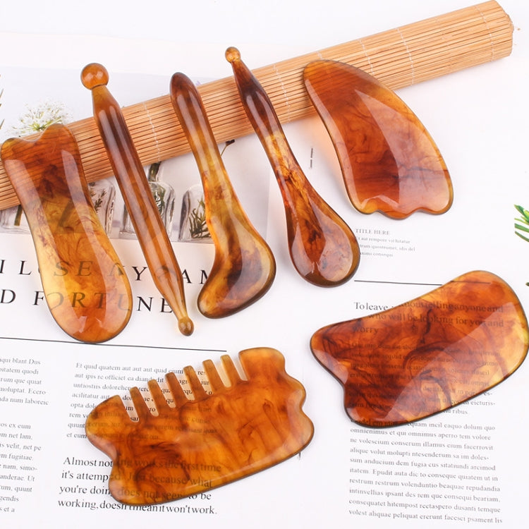 Resin Scraping Sheet Massage Facial Tendon Stick Beauty Salon Shave Board Acupuncture Pen, Color Classification: Amber Fish Plate - Massage & Relaxation by PMC Jewellery | Online Shopping South Africa | PMC Jewellery