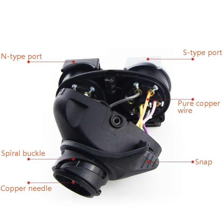 VS170E-D Trailer Plug Socket Adapter 13P Transfer Double 7P  Connector EU Plug - Terminal connectors by PMC TechLife | Online Shopping South Africa | PMC TechLife | Buy Now Pay Later Mobicred