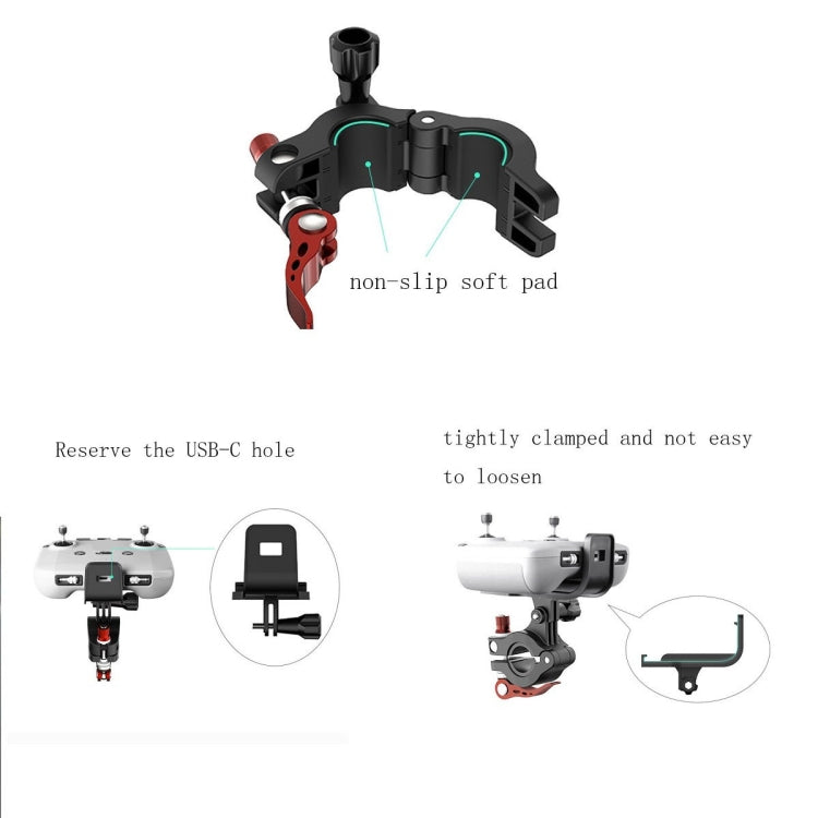 Sunnylife AIR2-Q9402 For DJI Air 2S / Mini 2 / Mavic Air 2 Remote Control Bicycle Holder Mount Bracket(Black) - Other by PMC Jewellery | Online Shopping South Africa | PMC Jewellery | Buy Now Pay Later Mobicred