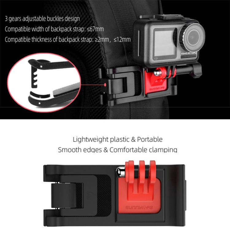 Sunnylife TY-Q9266 for Insta360 GO / DJI Osmo Action / GoPro Mount Bracket Stabilizer Backpack Clip with Screw - Backpack Clip by Sunnylife | Online Shopping South Africa | PMC TechLife | Buy Now Pay Later Mobicred