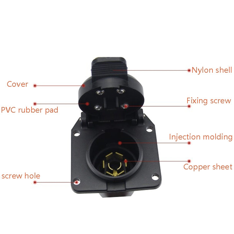 2 PCS VS170U-1 6-24V 7P Waterproof Trailer Plug Socket Connector RV Yacht Power Plug US Plug - Terminal connectors by PMC TechLife | Online Shopping South Africa | PMC TechLife | Buy Now Pay Later Mobicred