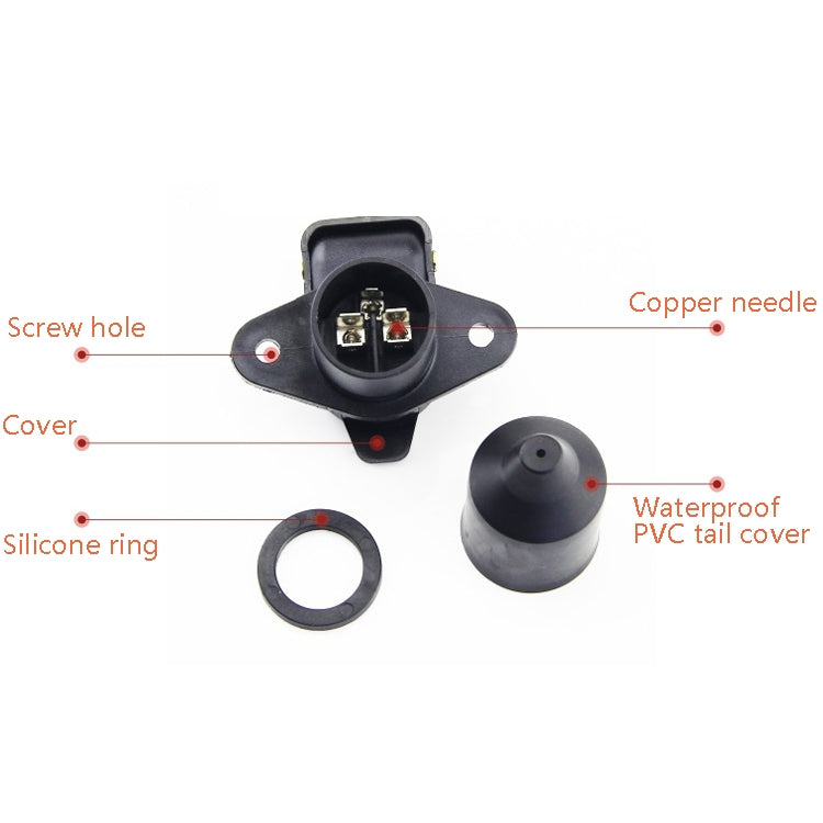 2 PCS VS130E 3P 12V PVC Trailer Connector Socket EU Plug - Terminal connectors by PMC TechLife | Online Shopping South Africa | PMC TechLife | Buy Now Pay Later Mobicred