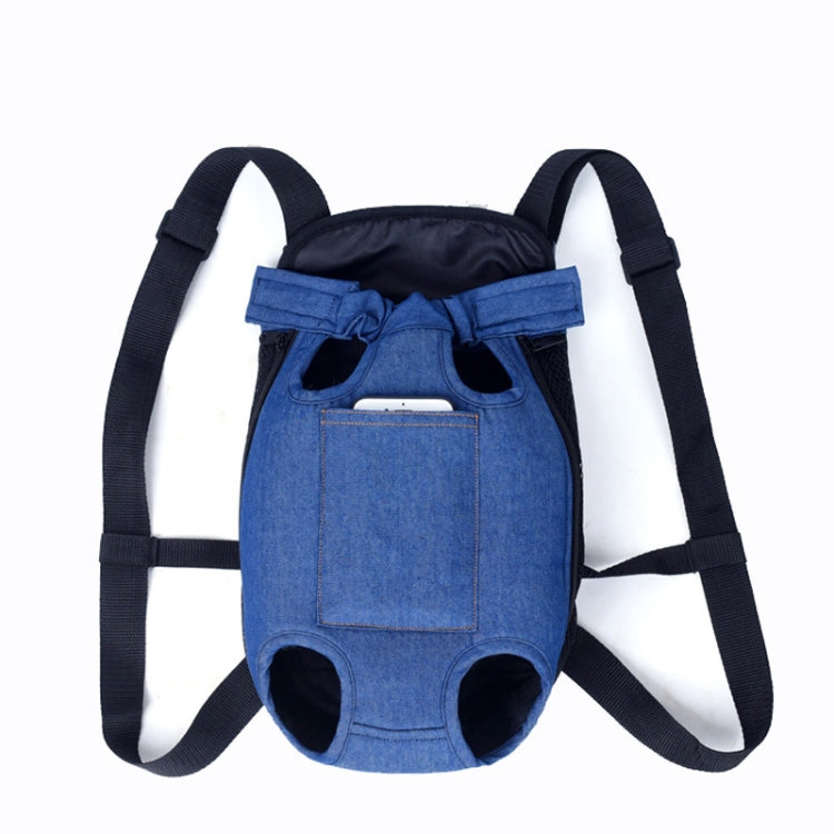 Dog Going Out Foldable On Chest Backpack Pet Carrier Bag, Colour: Blue Denim (Four Seasons)(S) - Pet Bags by PMC TechLife | Online Shopping South Africa | PMC TechLife
