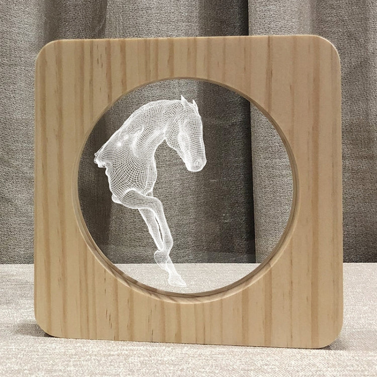 FS-A3762W 3D Horse Wooden Table Lamp Bedroom Night Light(Warm White Light) - Night Lights by PMc TechLife | Online Shopping South Africa | PMc TechLife | Buy Now Pay Later Mobicred