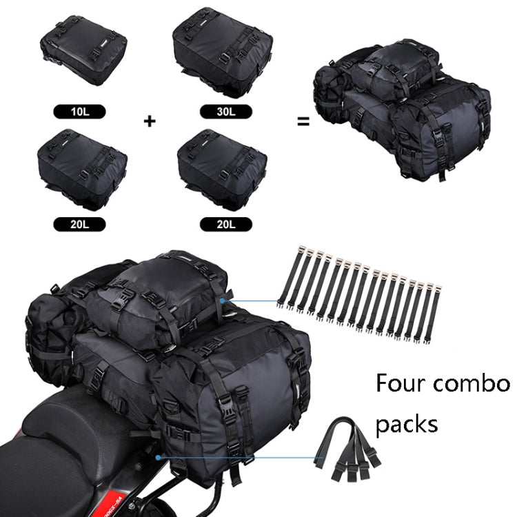 Rhinowalk Multi-Function Motorcycle Rear Seat Bag Combination Rear Shelf Pannier, Colour: Black 20L - free shipping - PMC TechLife - Order now!