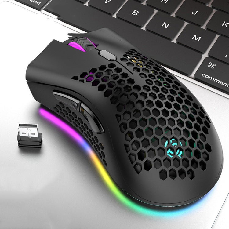 K-Snake BM600 1600 DPI 7-keys Hollow Lightweight Wireless Charging RGB Colorful Gaming Mouse(Wireless BM600 Black) - Wireless Mice by K-Snake | Online Shopping South Africa | PMC Jewellery | Buy Now Pay Later Mobicred