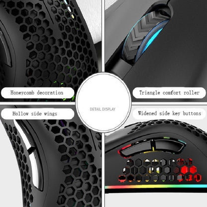 K-Snake BM600 1600 DPI 7-keys Hollow Lightweight Wireless Charging RGB Colorful Gaming Mouse(Wireless BM600 Black) - Wireless Mice by K-Snake | Online Shopping South Africa | PMC Jewellery | Buy Now Pay Later Mobicred