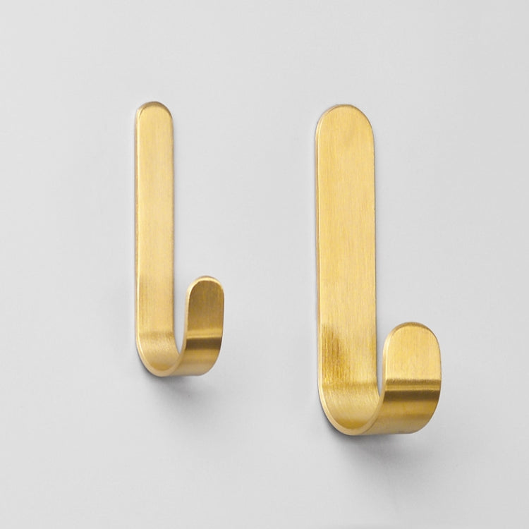 Brass Gold Color Brushed Hook Punch-Free Metal Hanging Hook, Specification: Small - Shelf & Hooks by PMC TechLife | Online Shopping South Africa | PMC TechLife