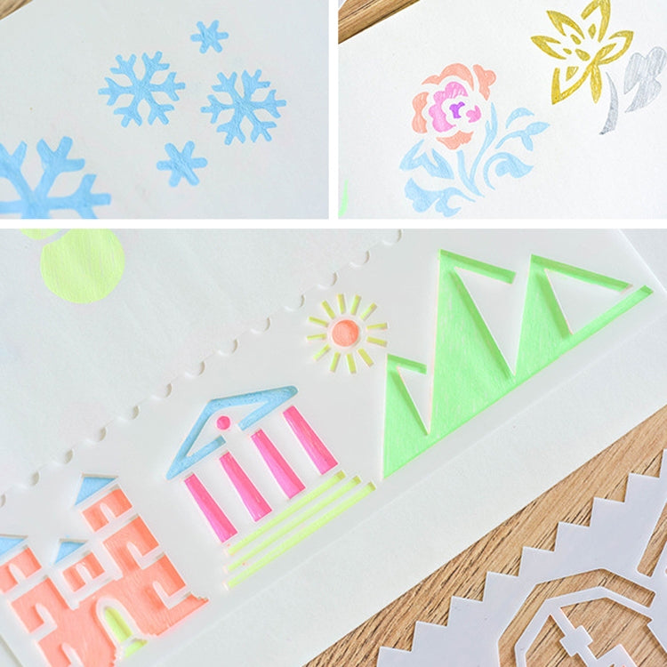 HB-9 Long Series 8 in 1 Drawing Ruler Hand Account Multi-Function Hollow Flower Edge Filling Template(Flowers) - Rulers by PMC TechLife | Online Shopping South Africa | PMC TechLife | Buy Now Pay Later Mobicred