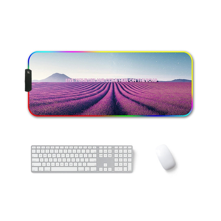 260x390x3mm F-01 Rubber Thermal Transfer RGB Luminous Non-Slip Mouse Pad(Lavender) - Mouse Pads by PMC Jewellery | Online Shopping South Africa | PMC Jewellery | Buy Now Pay Later Mobicred