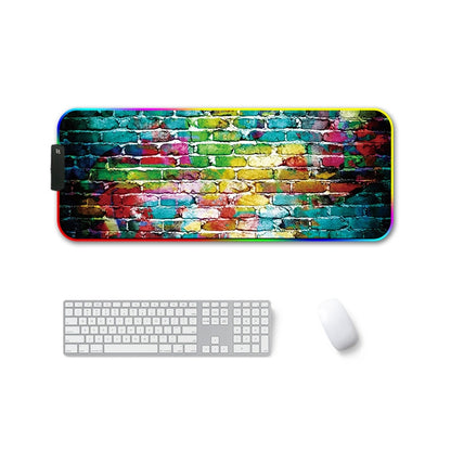 350x600x3mm F-01 Rubber Thermal Transfer RGB Luminous Non-Slip Mouse Pad(Colorful Brick) - Mouse Pads by PMC Jewellery | Online Shopping South Africa | PMC Jewellery | Buy Now Pay Later Mobicred