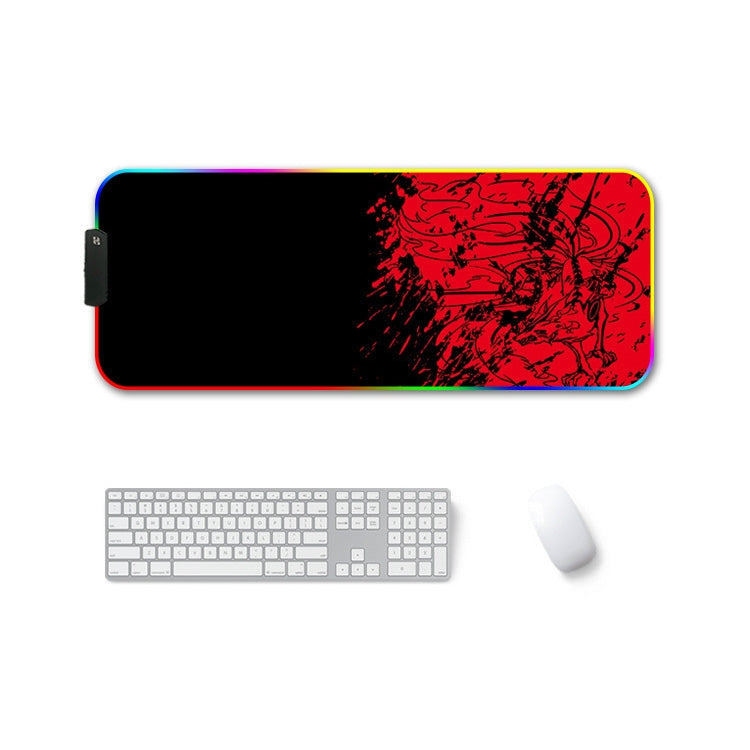 350x600x4mm F-01 Rubber Thermal Transfer RGB Luminous Non-Slip Mouse Pad(Red Fox) - Mouse Pads by PMC Jewellery | Online Shopping South Africa | PMC Jewellery | Buy Now Pay Later Mobicred