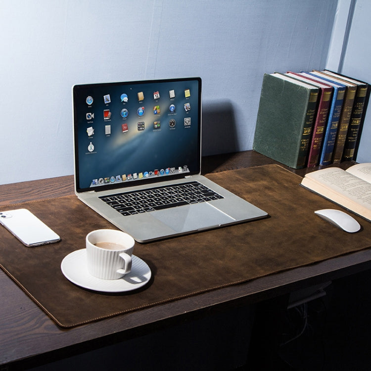 CF9011  Desk Pad Retro Crazy Horse Leather Notebook Computer Mouse Pad Oversized Anti-Slip Desktop Computer Desk Leather Pad(Brown) - Mouse Pads by PMC Jewellery | Online Shopping South Africa | PMC Jewellery | Buy Now Pay Later Mobicred