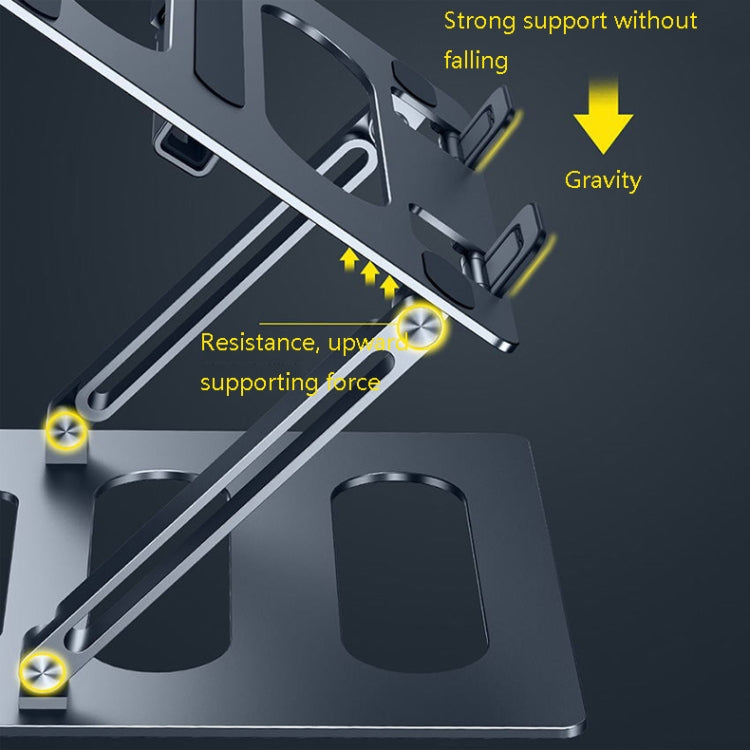 Oatsbasf Z08 Metal Notebook Support Adjustable Desktop Increase Notebook Stand(Gray) - free shipping - PMC Jewellery - Order now!