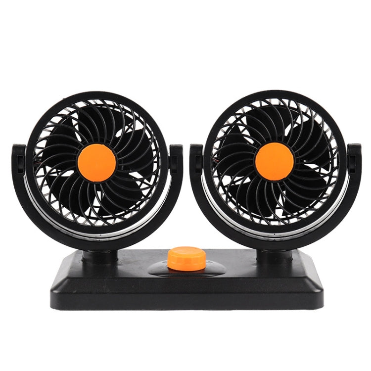 Car Fan Portable Mini Adjustable Car Double-Headed Electric Fan, Colour: Orange 24V Cigarette Lighter - Heating & Fans by PMC Jewellery | Online Shopping South Africa | PMC Jewellery | Buy Now Pay Later Mobicred