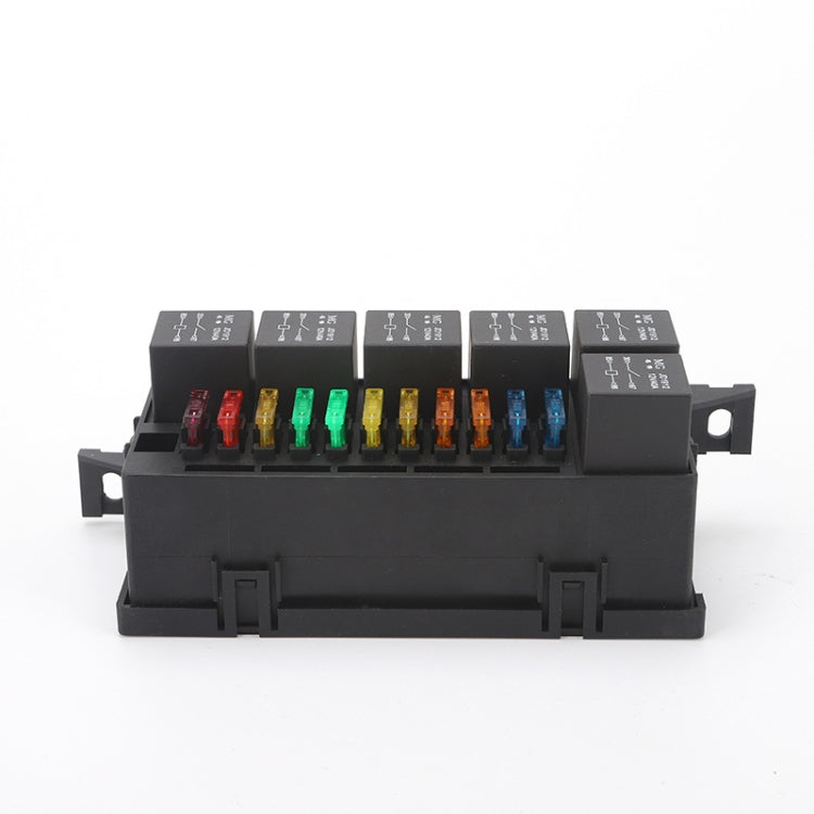 Car Modified 12V / 4Pin / 40A Black Shell 11-Way Fuse With 6-Way Relay Car Machine Cabin Link Inner Cassette Seat - Fuse by PMC Jewellery | Online Shopping South Africa | PMC Jewellery | Buy Now Pay Later Mobicred