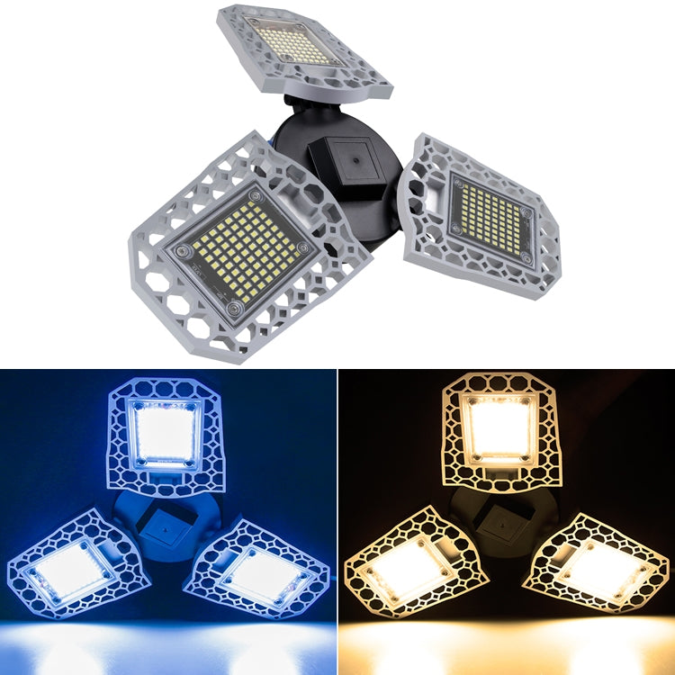80W LED Industrial Mining Light Waterproof Light Sensor Folding Tri-Leaf Garage Lamp(Warm White Light) - Special Engineering Lighting by PMc TechLife | Online Shopping South Africa | PMc TechLife | Buy Now Pay Later Mobicred