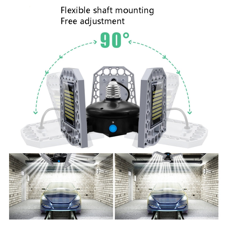 80W LED Industrial Mining Light Waterproof Light Sensor Folding Tri-Leaf Garage Lamp(Warm White Light) - Special Engineering Lighting by PMc TechLife | Online Shopping South Africa | PMc TechLife | Buy Now Pay Later Mobicred