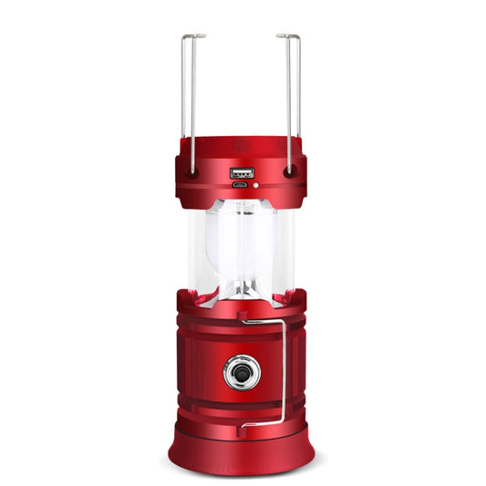 5803 Solar Camping Lamp Outdoor LED Emergency Portable Light Support USB Output(Red) - Camping Lighting by PMC Jewellery | Online Shopping South Africa | PMC Jewellery | Buy Now Pay Later Mobicred