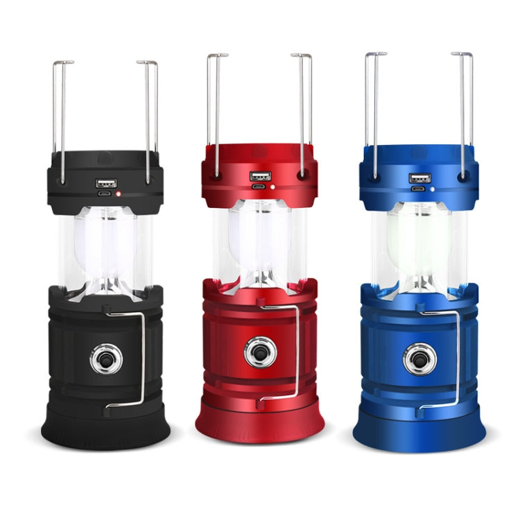 5803 Solar Camping Lamp Outdoor LED Emergency Portable Light Support USB Output(Blue) - Camping Lighting by PMC TechLife | Online Shopping South Africa | PMC TechLife | Buy Now Pay Later Mobicred