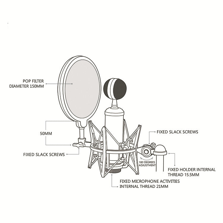 SH-101 Microphone Shockproof Bracket Condenser Microphone Blowout Cover Set(Black) - Windshield by PMC Jewellery | Online Shopping South Africa | PMC Jewellery | Buy Now Pay Later Mobicred